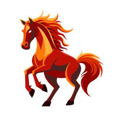 Fire horse emblem. Colorful illustration of a flaming fire horse. Symbol of the Year of the Horse.