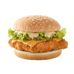 transparent background Crispy Chicken Burger Recipe
