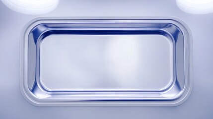 Aerial View of an Empty Tray on a Pristine Airplane Table Surface