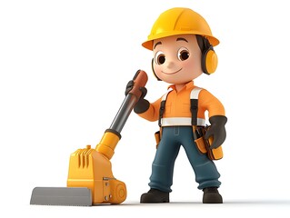 Cartoon construction worker a creative and playful design perspective