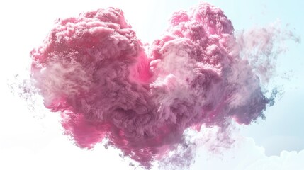 Fototapeta premium Pink Fluffy Heart Cloud. Concept Design for Valentines Day Greeting Card