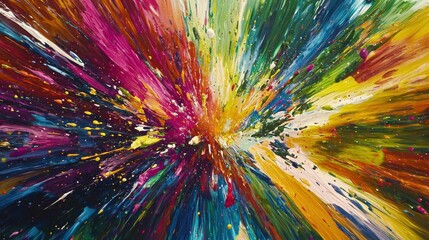 Obraz premium Vibrant abstract explosion of colors creates a dynamic visual experience showcasing the beauty of artistic expression