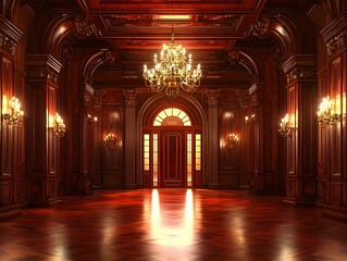 Obraz premium Majestic Ornate Interior of Historic Lavish Royal Estate