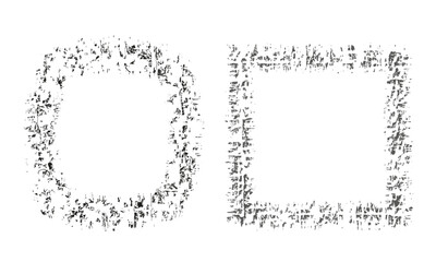 A frame with a rough texture in the grunge style.
 A rectangle in the shape of graffiti, a dirty edge with a 
splash effect, abstraction. An empty retro frame.  Vector illustration.