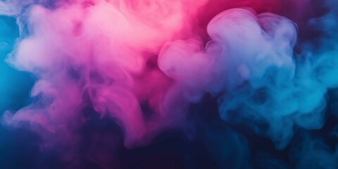 Fototapeta premium Swirling neon fog creates a mesmerizing backdrop with gradient tones blending into a sleek futuristic layout for various creative projects and designs
