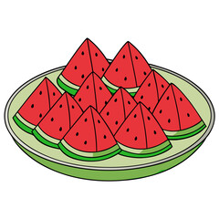 slice of watermelon vector illustration