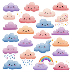 Fototapeta premium hand drawn cartoon clouds