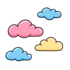 Obraz premium hand drawn cartoon clouds