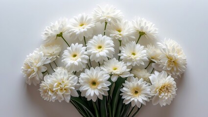 Fototapeta premium Elegant white flower bouquet on white background