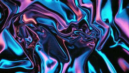 Abstract Liquid Metal Texture Background in Blue and Purple