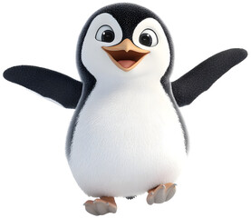 Fototapeta premium Cheerful Penguin in 3D Rendering