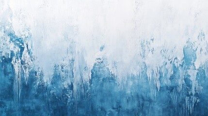 Glacial Elegance - Abstract Frosty Winter Texture on Glass Surface with Blue and White Hues