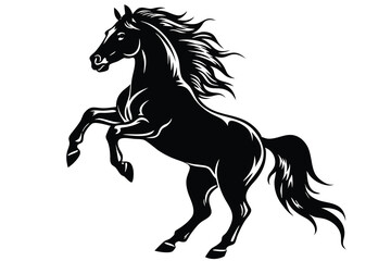 Obraz premium black horse vector illustration