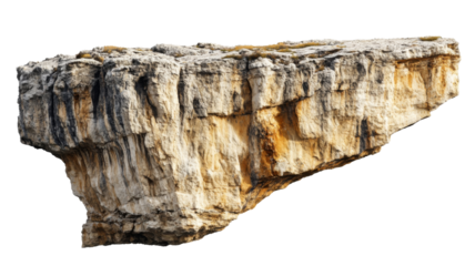 Floating rock formation with transparent background: ideal for photo manipulation