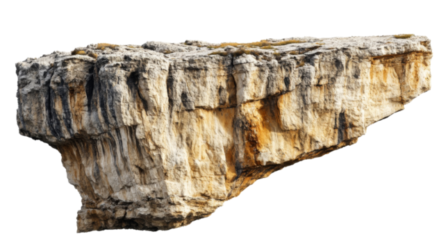 Floating rock formation with transparent background: ideal for photo manipulation