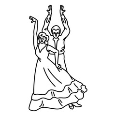 dancing ballroom couple simple stroke people.