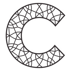 alphabet letter c stroke mandala.