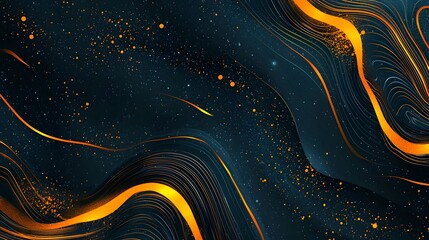 Obraz premium Mesmerizing Abstract Luxury Background with Shimmering Golden Waves and Glowing Light Trails