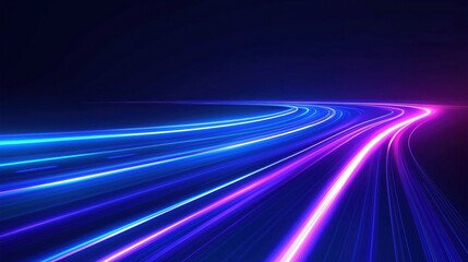 Colorful light trails on a dark background, creating a dynamic and vibrant effect.