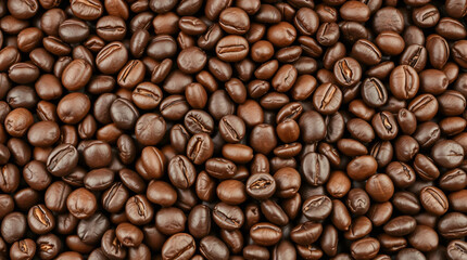 Obraz premium Fresh coffee beans banner. Coffee beans background.