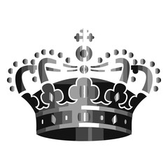  Regal Crown: A sophisticated, black-and-white rendering of a regal crown, radiating authority and elegance, suitable for symbols of royalty.