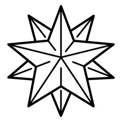 Obraz premium Geometric Star Emblem: Clean, graphic rendering of an eight-pointed star, embodying a sense of precision, elegance, and timeless symbolism.