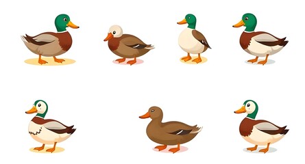 Fototapeta premium set of ducks