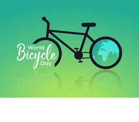 world bicycle day illustration vector on 3rd june