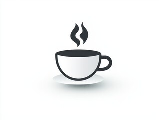 Obraz premium Decaf coffee. Coffee cup with steam on a saucer, symbolizing warmth and comfort.