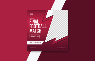 Final Football Match Poster Template with Placeholder for Image and Team Information