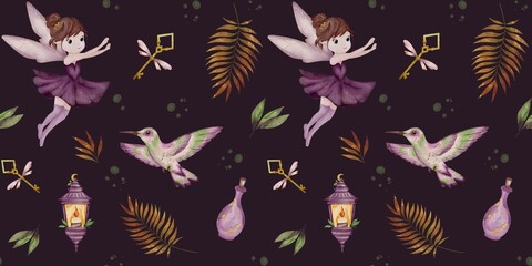 Whimsical fairies and vibrant nature create a seamless wonderland for children to explore