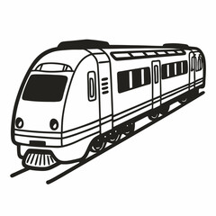 Naklejka premium Monochrome Train Vector Illustration Modern Locomotive Design