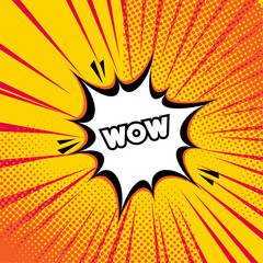 Abstract pop art retro comic yellow background 