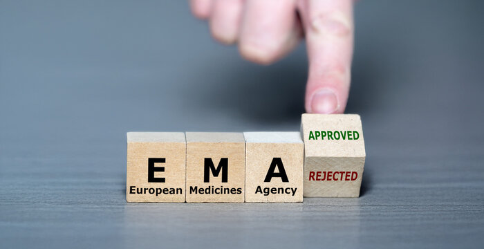 Cubes form the expression EMA (European Medicines Agency) approved.
