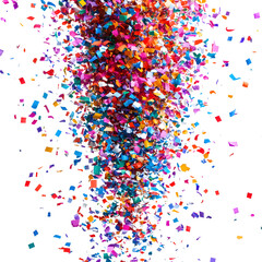 Dynamic Confetti Explosion on Transparent Background