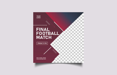 Modern Football Match Announcement Poster Template