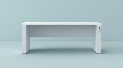 White office desk in modern minimalist room