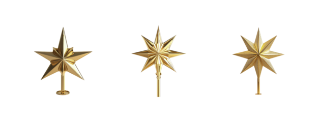 Golden Decorative Star Accents for Holiday and Festive Decor