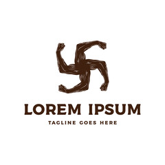 Strong Muscular Star Hand Bicep for Gym Fitness Sport Logo Design