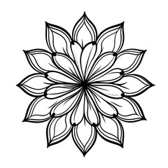 Beautiful Flower Line Art Illustration PNG | Hand-Drawn Floral Design