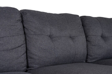 Obraz premium Modern Dark Gray Fabric Sofa with Cushioned Backrest