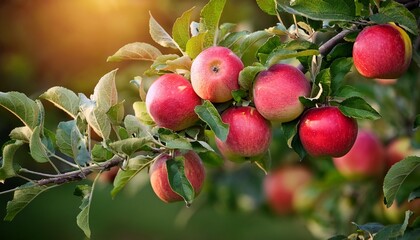 Obraz premium red apples on a branch