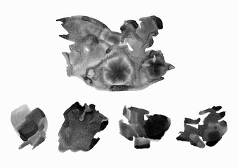 Abstract artist-made textures. Black ink. Versatile hand painted artistic background for creative design projects: posters, websites, banners, books, cards, prints, wallpapers. Raster image.