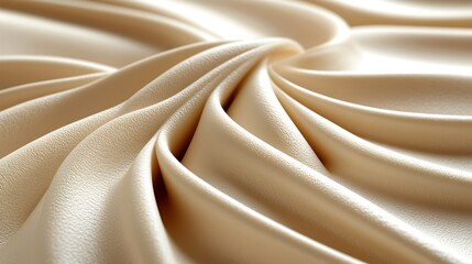 Obraz premium Elegant Beige Fabric Waves Smooth Texture Soft Folds Creamy Surface Design Aesthetic Background Detail