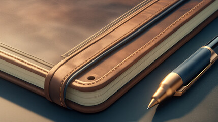 Professional setting close-up of creativity in a writing inspiration journal