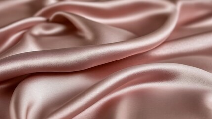 Obraz premium Elegant Pale Pink Satin Fabric Texture Wavy and Smooth Surface Background for Fashionable Design Project