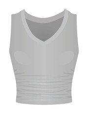 Sleeveless crop t shirt. vector