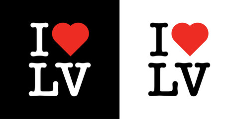 I Love LV Las Vegas Nevada Red Heart Lettering T-Shirt Sweatshirt Digital Lettering Vector Design