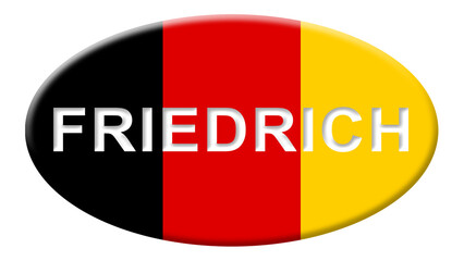 Friedrich on german flag sticker