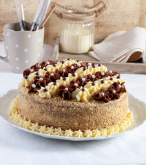 Sacripantina cake, traditional Italian cake, province of Genova..